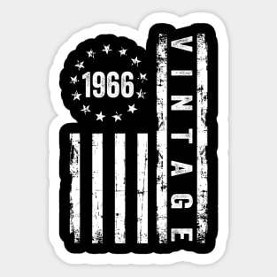 58 Years Old Gifts Vintage 1966 American Flag 58th Birthday Sticker